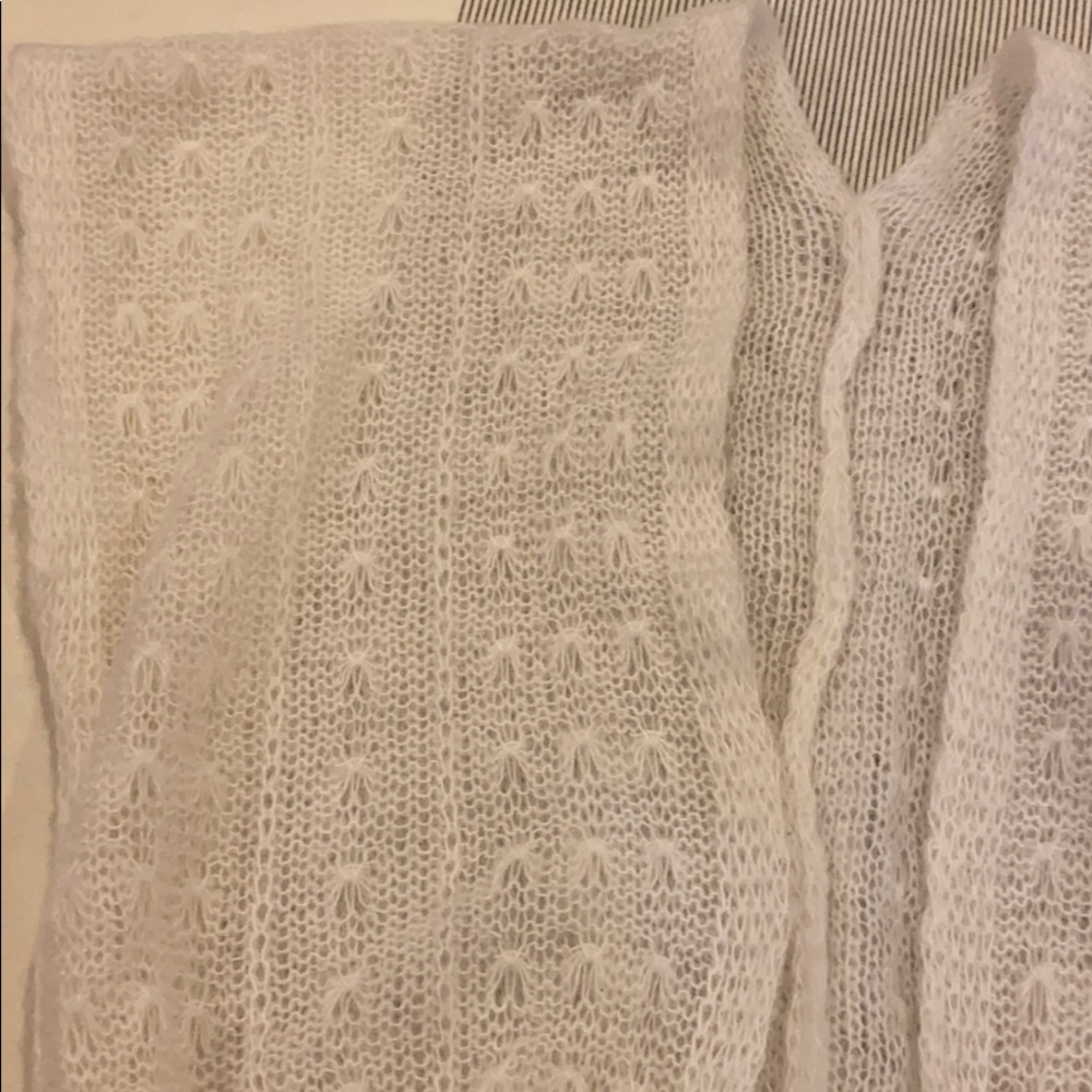 Vintage S-M White Ivory Wrap Crop Sweater Tie - Picture 4 of 13